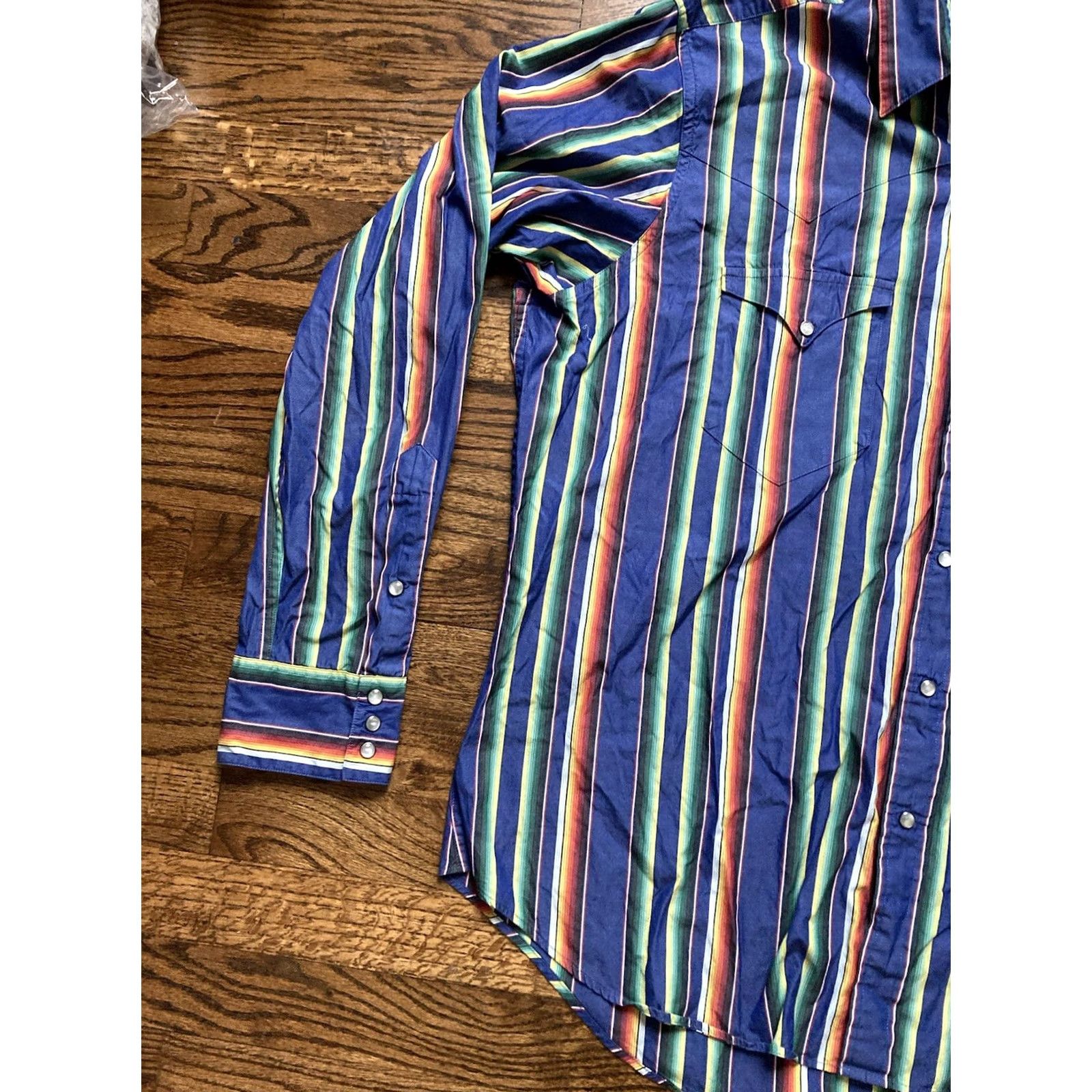 Polo Ralph Lauren Polo Ralph Lauren Western Shirt XL Multicolor Striped Pearl Snap Long Sleeve Button-Up Mens Size US XL / EU 56 / 4 - 2 Thumbnail