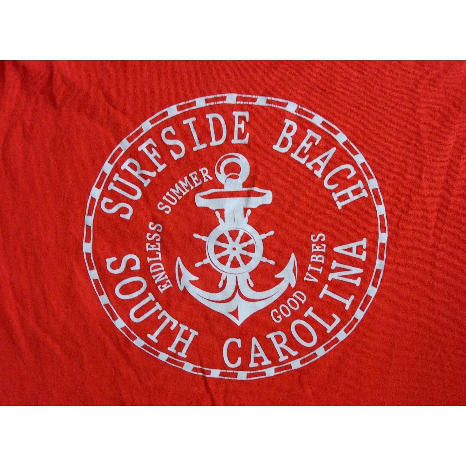 Vintage VTG Surfside Beach T Shirt Men's 2XL Slim Red Delta Pro Weight Cotton Ocean Nautical USA Surfing Family Fun Shirt Size US XXL / EU 58 / 5 - 3 Thumbnail