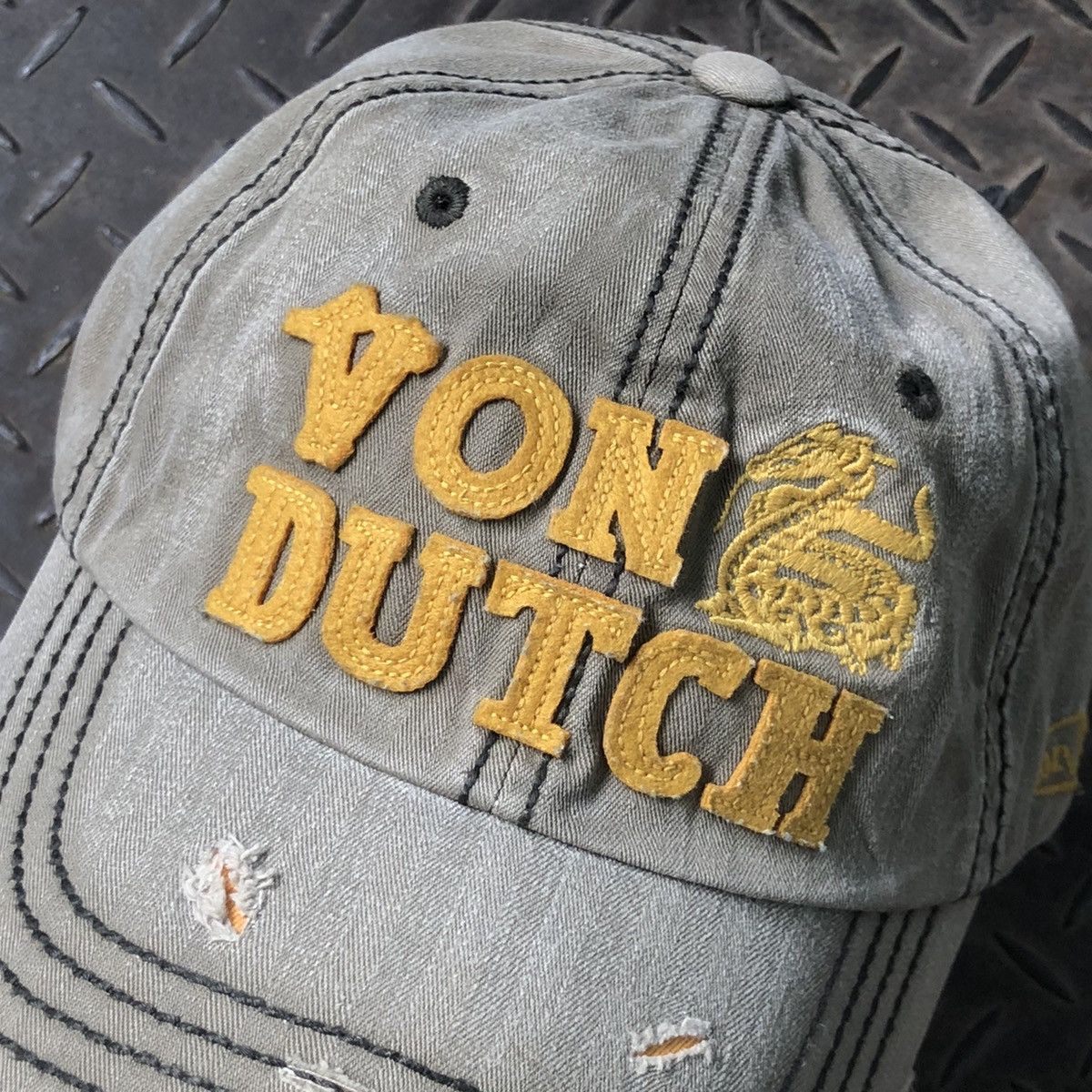 Vintage 🚫 SOLD 🚫 Von Dutch Dragon Distressed Hat Limited Edition Size ONE SIZE - 4 Thumbnail
