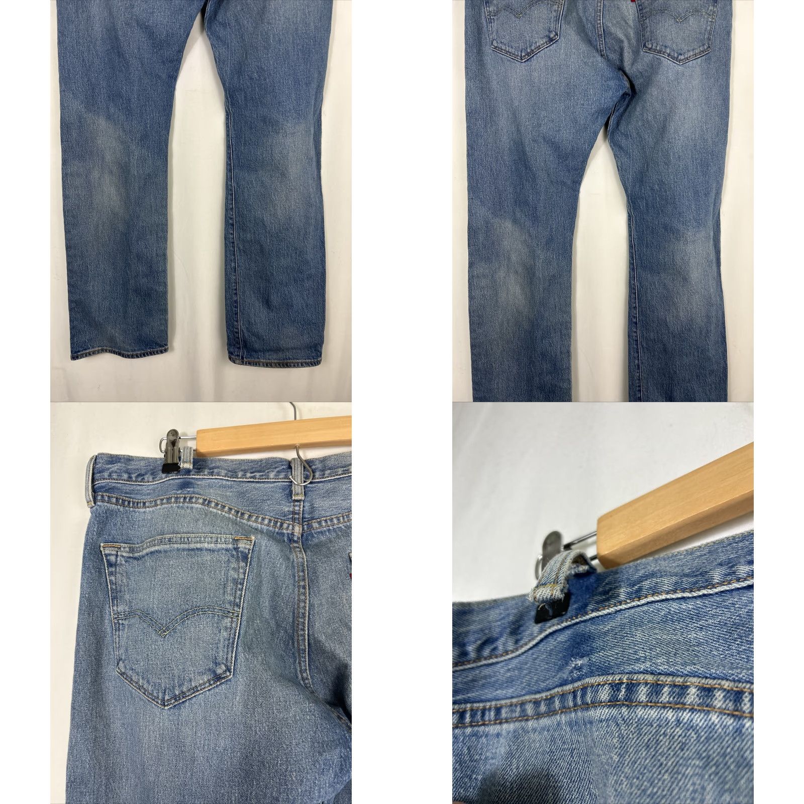Levi's Levi’s 501 Jeans Mens 38x32 Medium Wash Blue Button Fly Belt Loops Straight Regular Belted Size US 38 / EU 54 - 8 Thumbnail