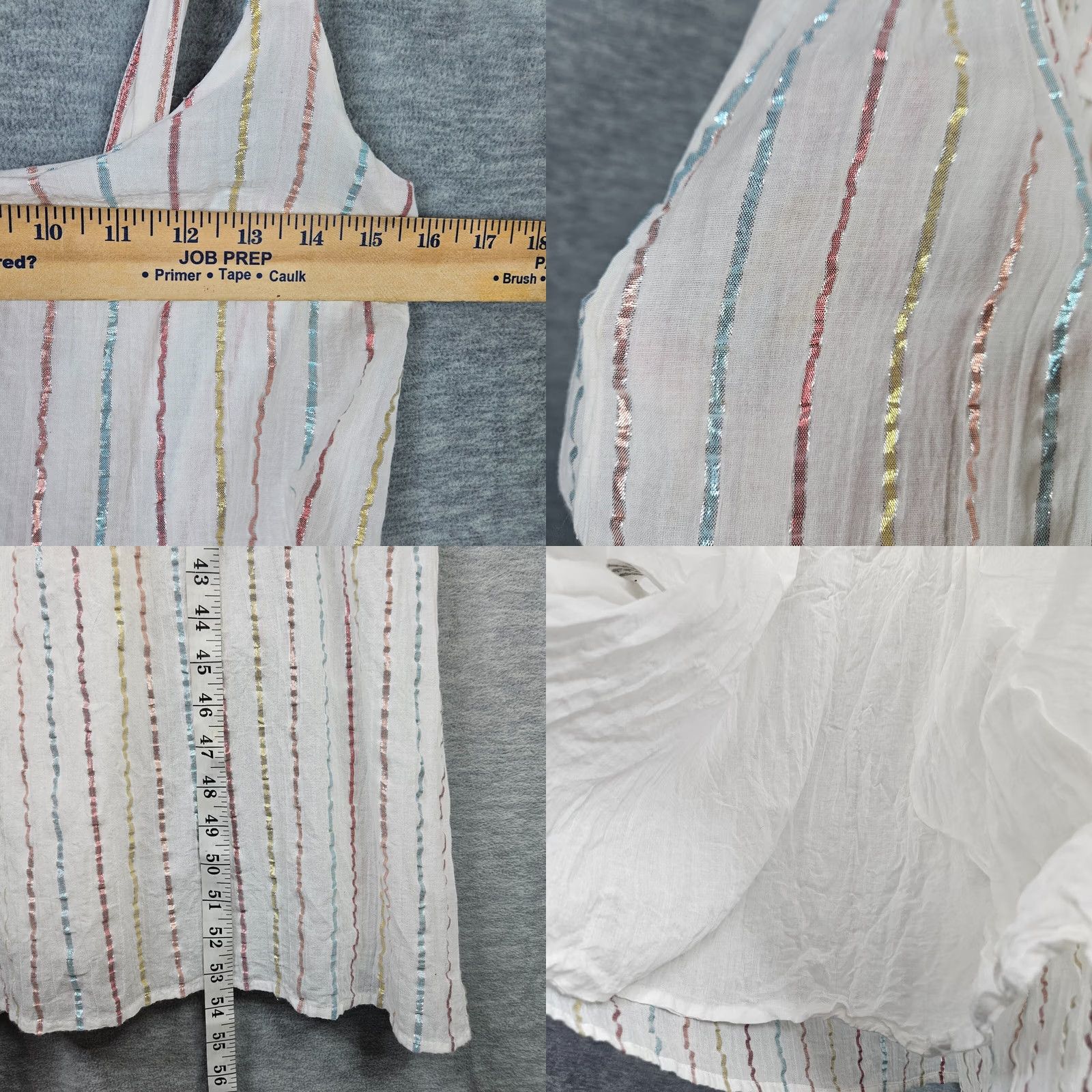 Zanerobe SEZANE Dress Maxi Striped Augusta Metallic Tie Shoulder V-Neck 34 Adult Womens Multicolor Mockup: Not Applicable Size XXS / US 00 / IT 34 - 8 Thumbnail