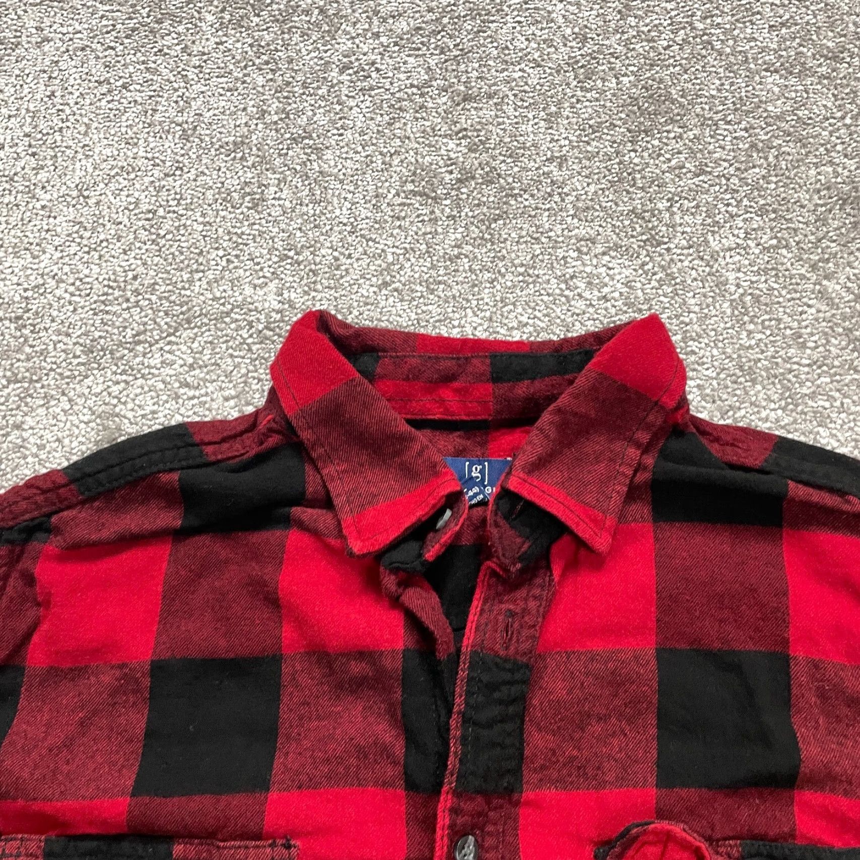 George George Flannel Shirt Mens Large Red Black Plaid Long Sleeve Cotton Casual Top Size US L / EU 52-54 / 3 - 3 Thumbnail