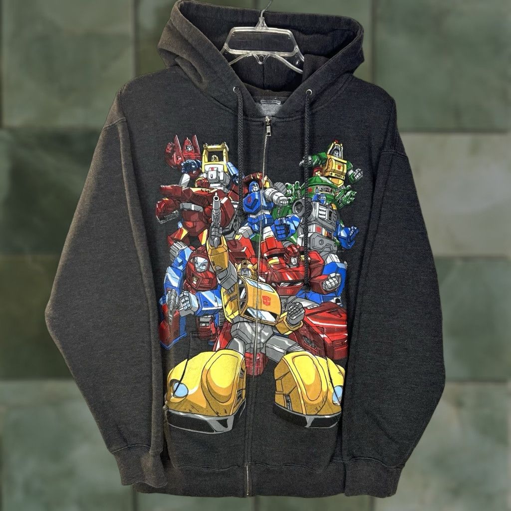 Vintage VINTAGE Minibots Transformers Graphic Full-Zip Hoodie Men’s M Gray Cotton Blend Regular Size Hoodie Mens Graphic Print 90s Century? Size US M / EU 48-50 / 2 - 1 Thumbnail