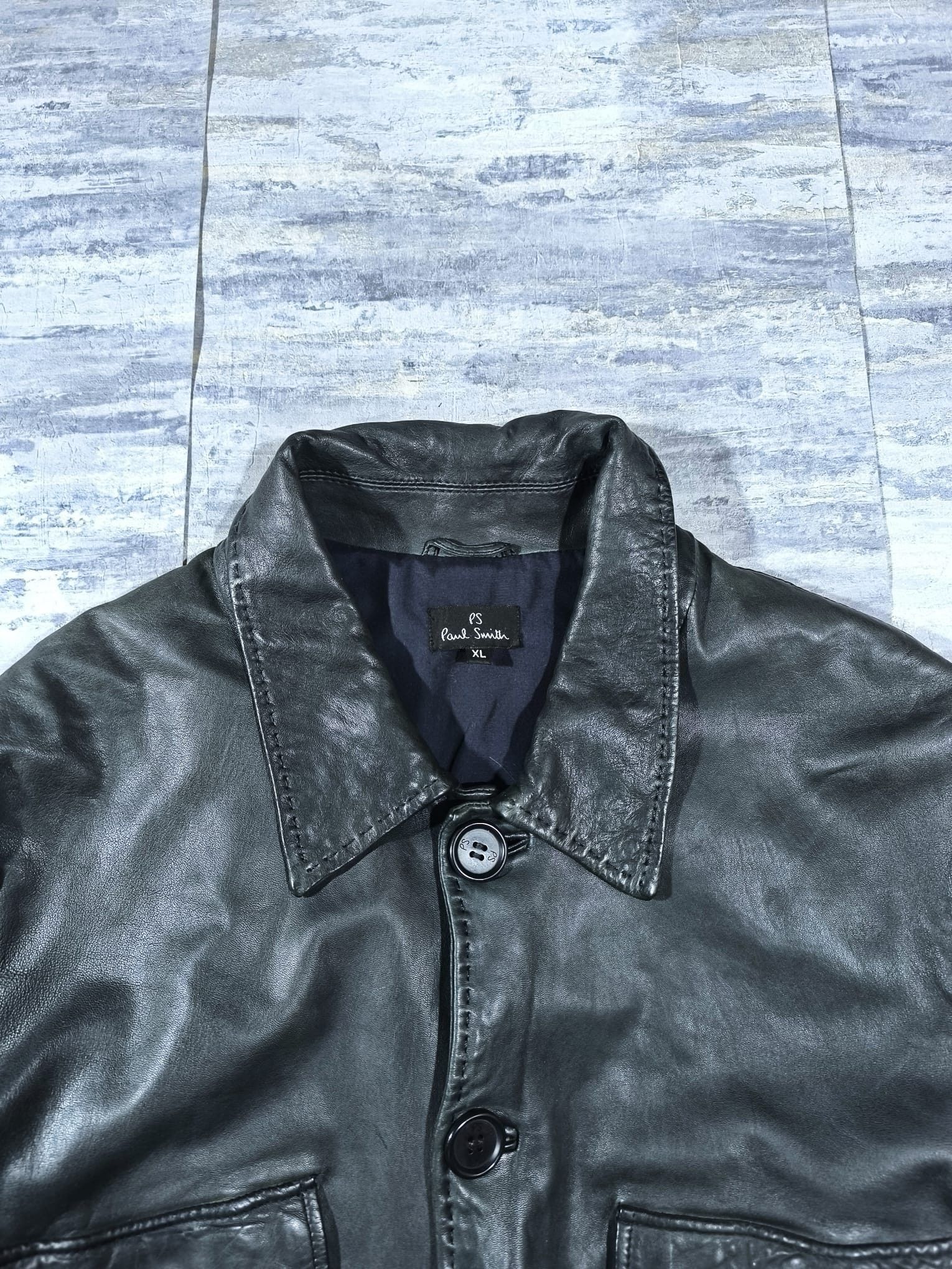Leather vtg real leather artisan stitched leather coat Size US XL / EU 56 / 4 - 5 Thumbnail