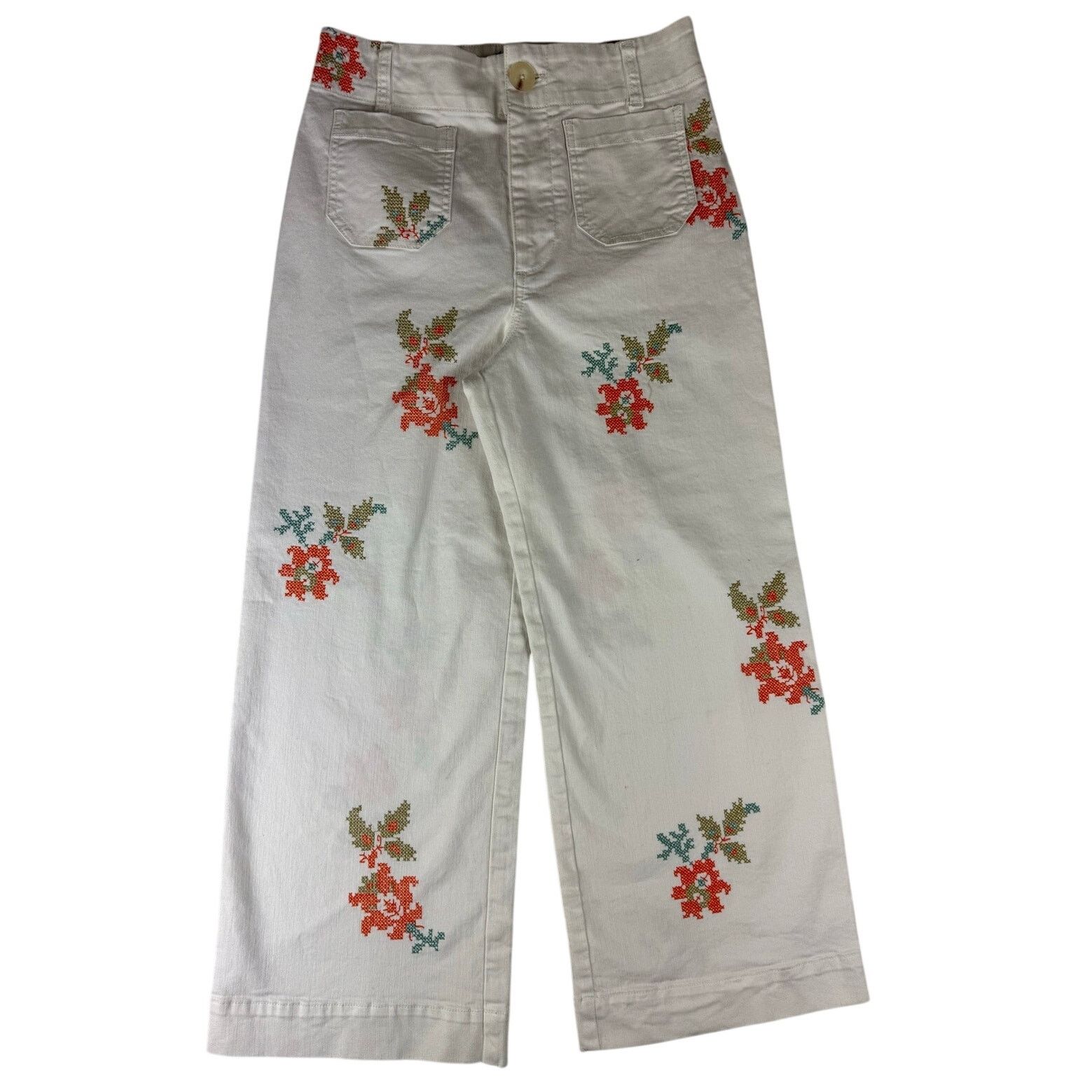 Anthropologie Maeve Anthropologie Colette Floral White Jeans 28 Size 28" / US 6 / IT 42 - 1 Thumbnail