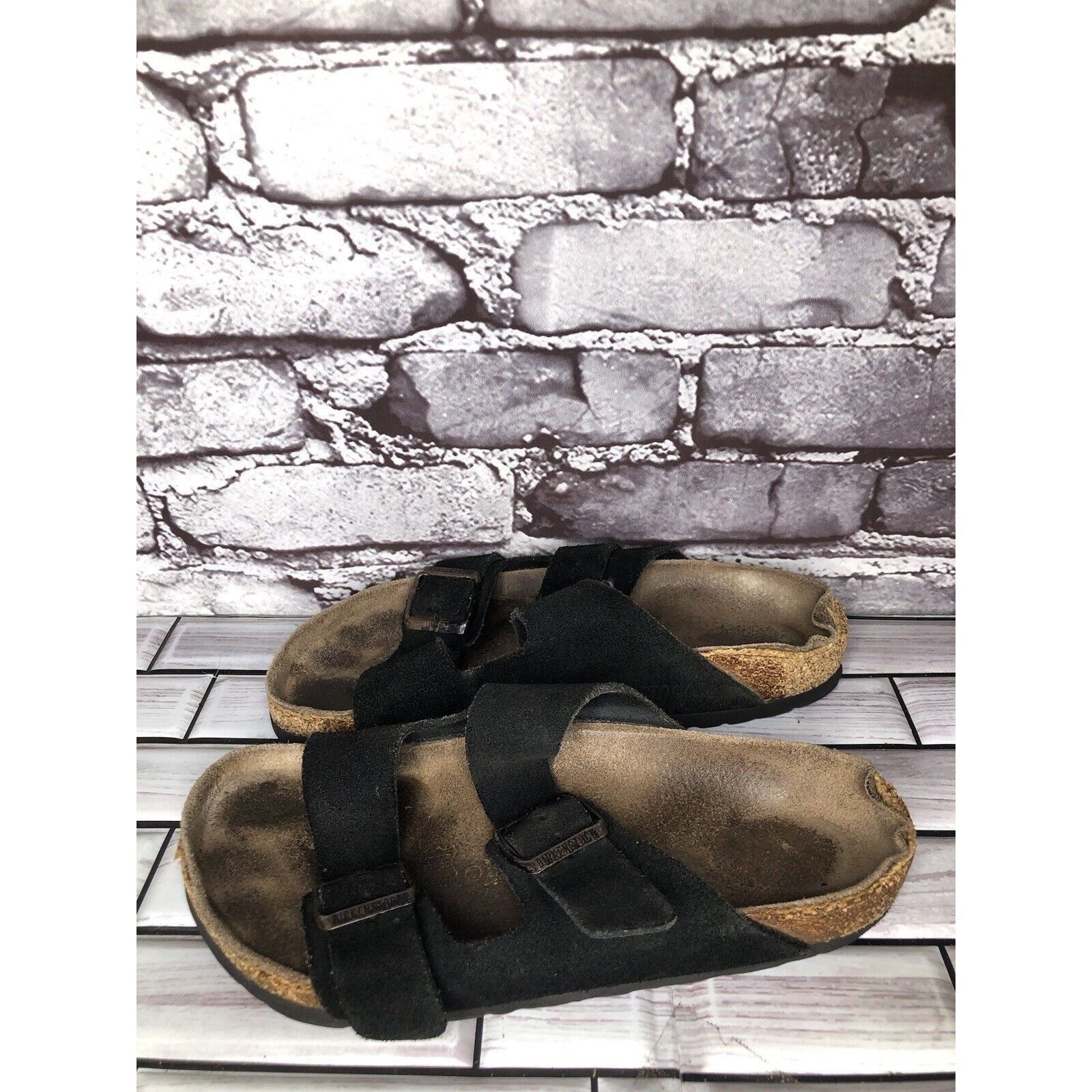 Birkenstock Birkenstock Arizona Black Suede Leather Cork Slides Sandals Size US 6 / IT 36 - 5 Thumbnail
