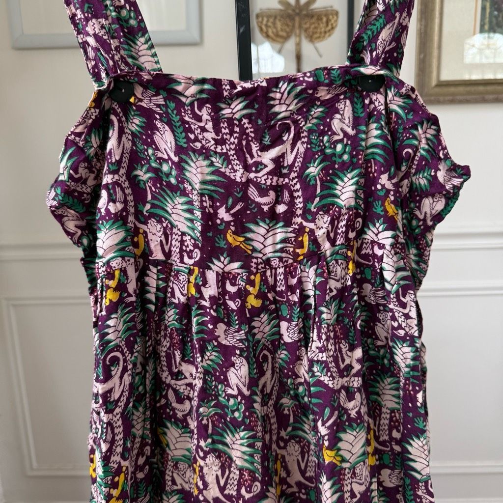 Other We Be Bop Purple Monkey Print Overalls Romper OSFM Size US 29 - 7 Thumbnail