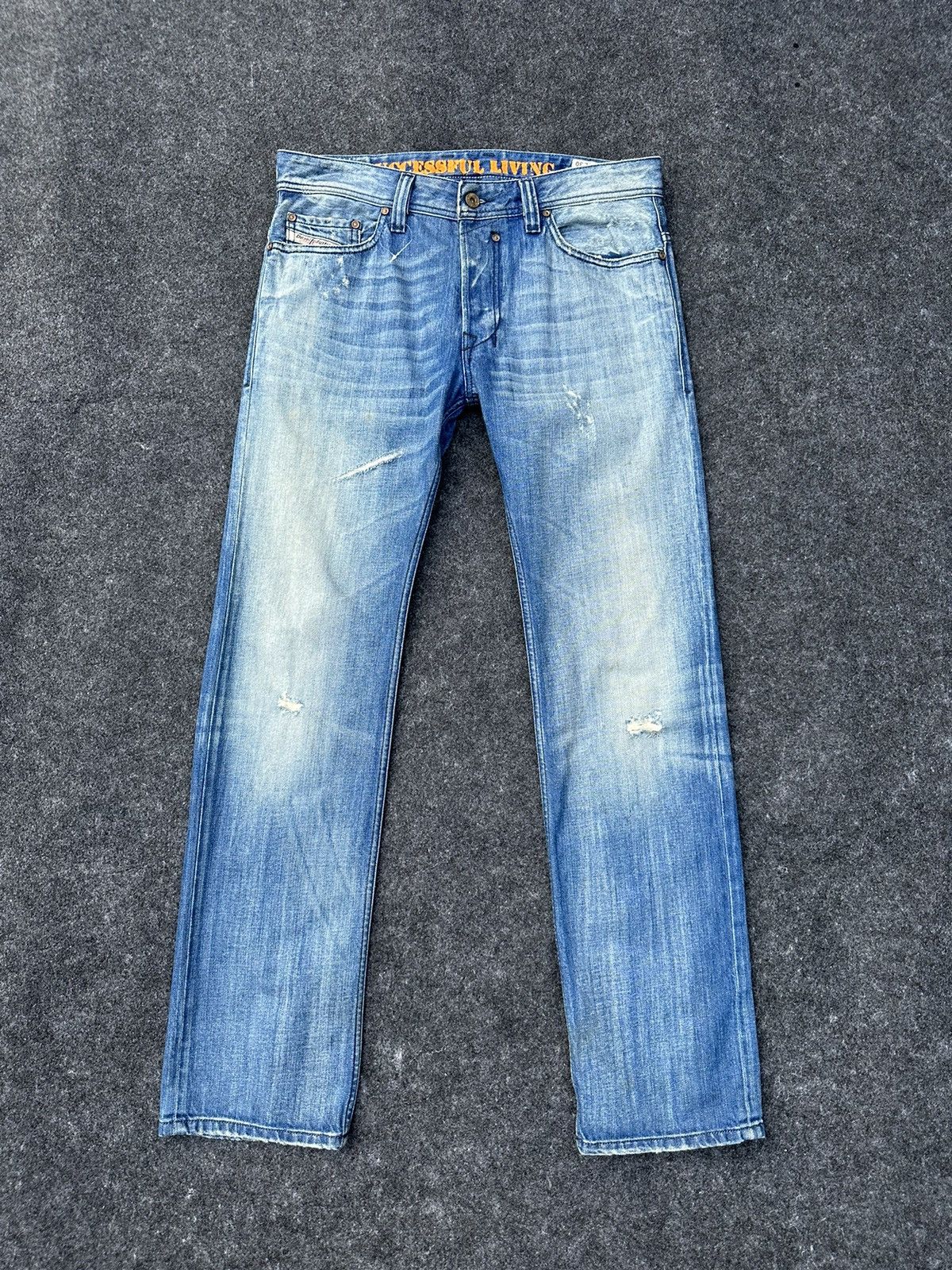 Beauty Beast × Diesel Diesel Safado Faded Washed Distressed Denim D3 Size US 30 / EU 46 - 1 Thumbnail