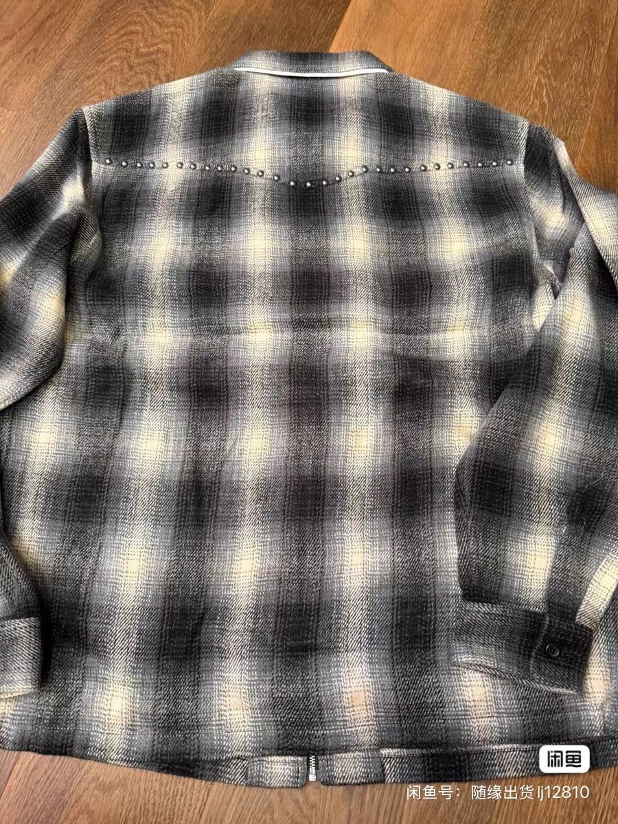 Supreme Supreme FW25 week1 Studded Shadow Plaid Zip Up Shirt Size US L / EU 52-54 / 3 - 3 Thumbnail