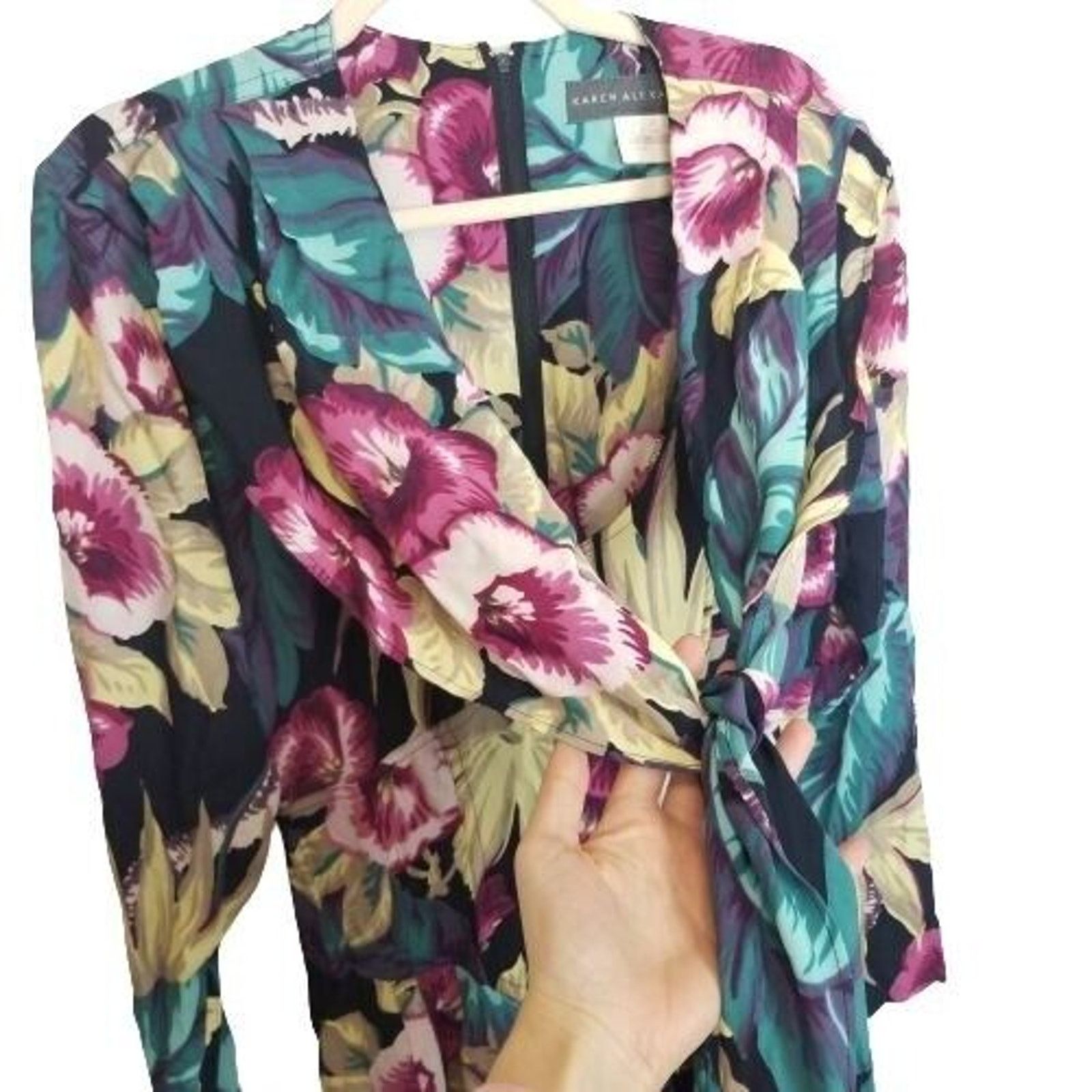 Vintage Vintage Karen Alexander Womens Floral Jumpsuit Sz 8 Tropical Size 30" / US 8 / IT 44 - 4 Thumbnail