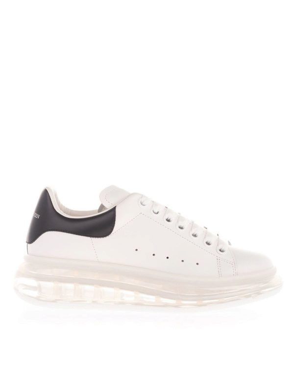 Alexander McQueen o1w1db10925 Oversized Transparent Sole Sneaker in White Size US 7.5 / IT 37.5 - 1 Thumbnail