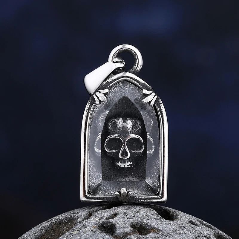 Jewelry Skull Glass Charm Pendant Necklace 2025 Size ONE SIZE - 2 Thumbnail
