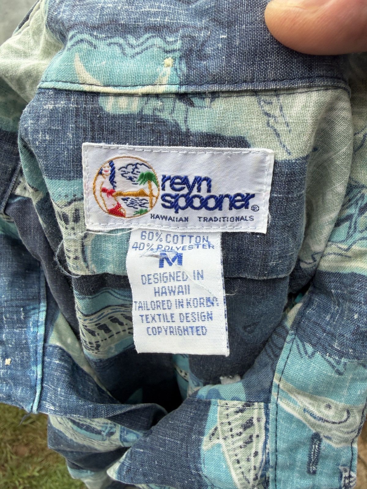 Reyn Spooner PreOwned Reyn Spooner Blue Hawaiian Print 3/4 Button Men's M Size US M / EU 48-50 / 2 - 4 Thumbnail