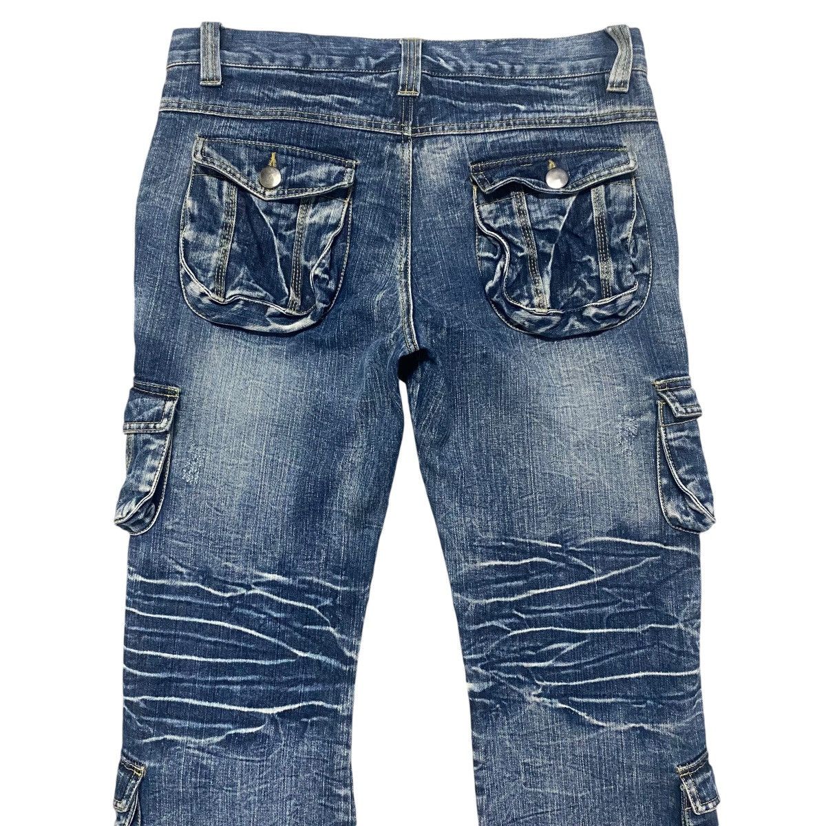 Japanese Brand Vintage TOPISM Denim Super Flare Cargo Pants Size US 34 / EU 50 - 10 Thumbnail