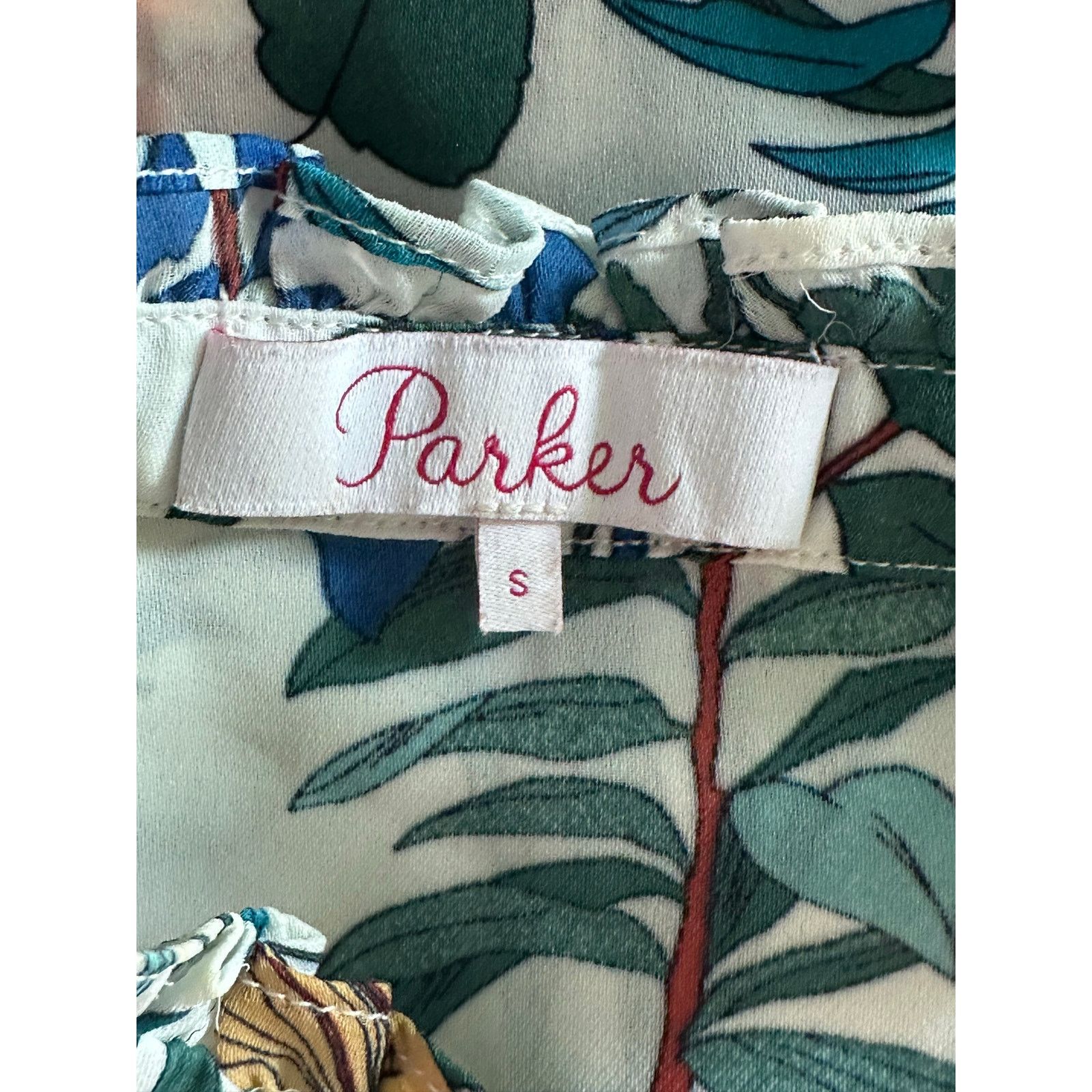 Parker Parker Blue Yellow Floral Sleeveless Blouse size small Size S / US 4 / IT 40 - 3 Thumbnail