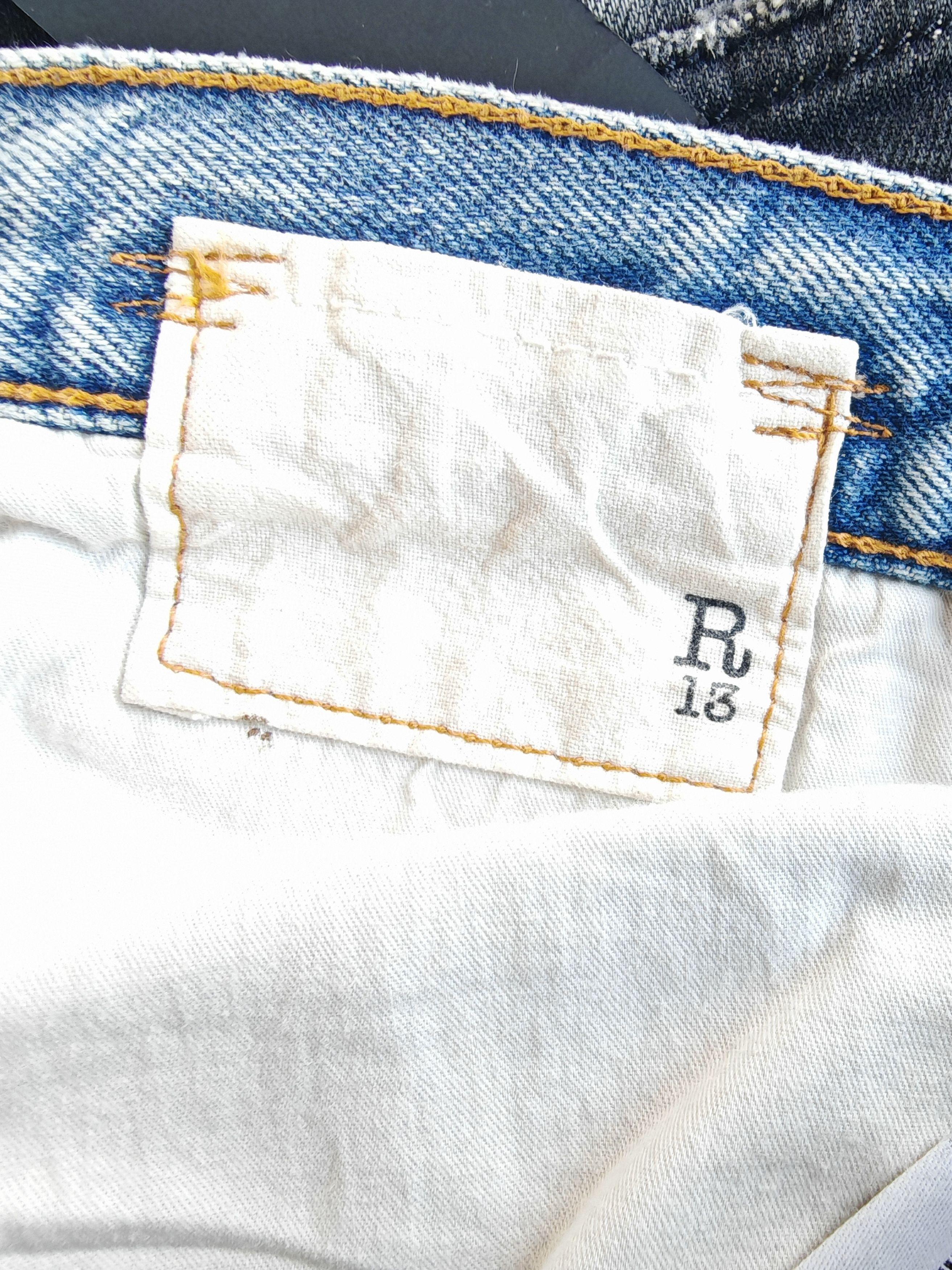 R13 RARE sample "Double Front" Layered Distressed Denim Skirt Size 27" / US 4 / IT 40 - 6 Thumbnail