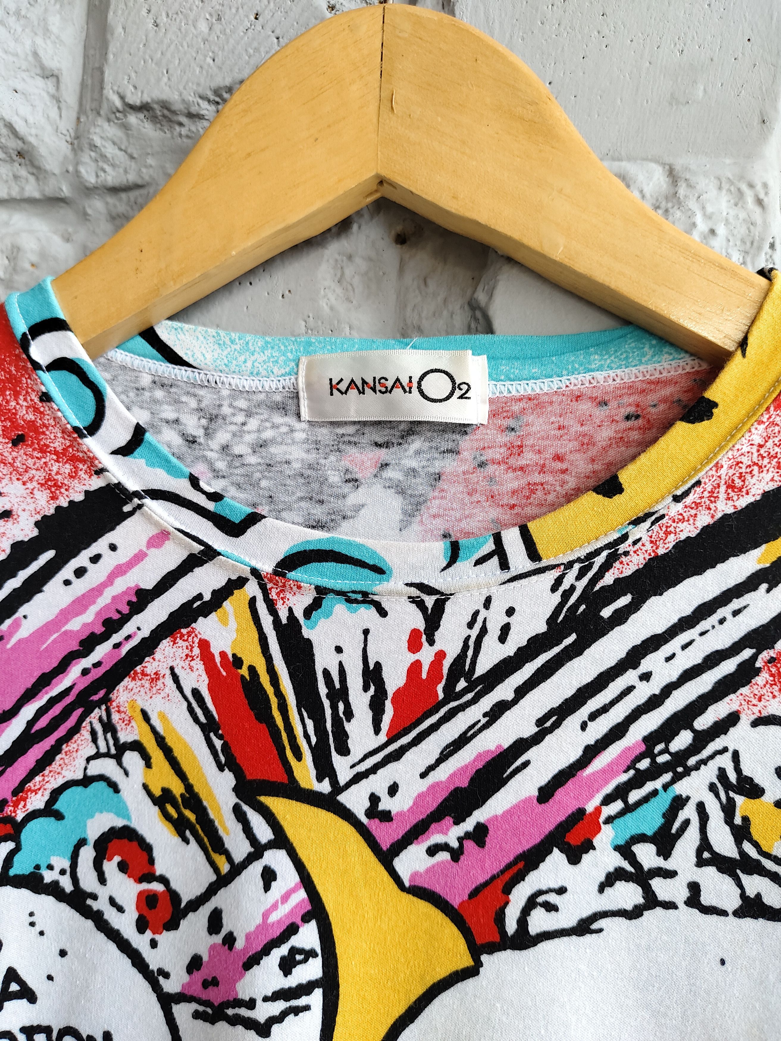 Kansai Yamamoto 80s Kansai O2🔥Archive Samurai Ukiyo-e Comic Graphic Tee Size US M / EU 48-50 / 2 - 6 Thumbnail