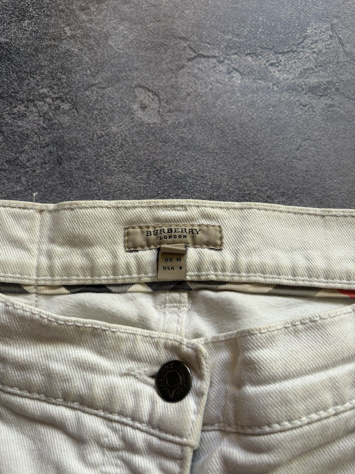 Burberry Vintage Burberry London Nova Check Luxury White Jeans Size 28" / US 6 / IT 42 - 9 Thumbnail
