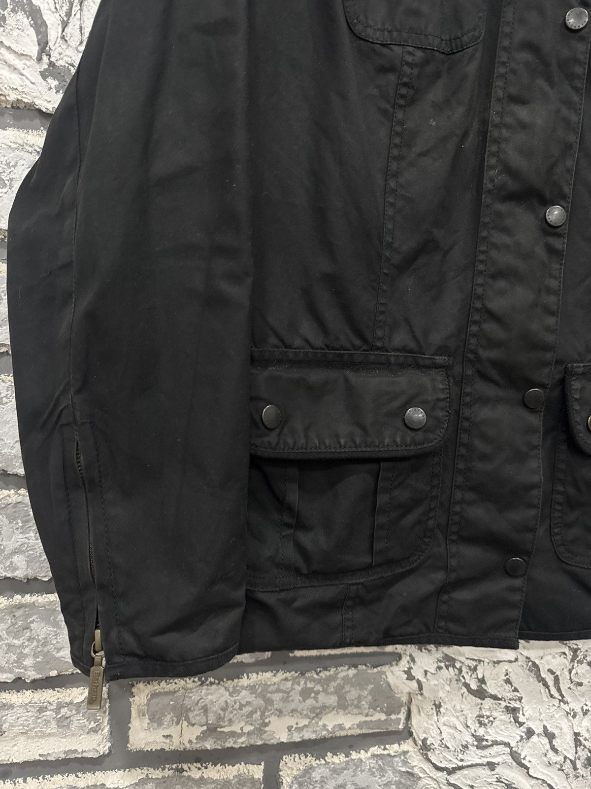 Barbour Womens Barbour Utility Black Waxed Jacket Size 12 Size M / US 6-8 / IT 42-44 - 2 Thumbnail