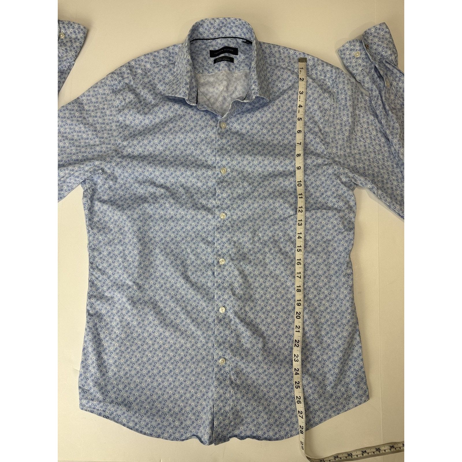 Tommy Hilfiger Tommy Hilfiger TH Flex Supima Slim Shirt Blue Floral L 16.5 Size US L / EU 52-54 / 3 - 4 Thumbnail