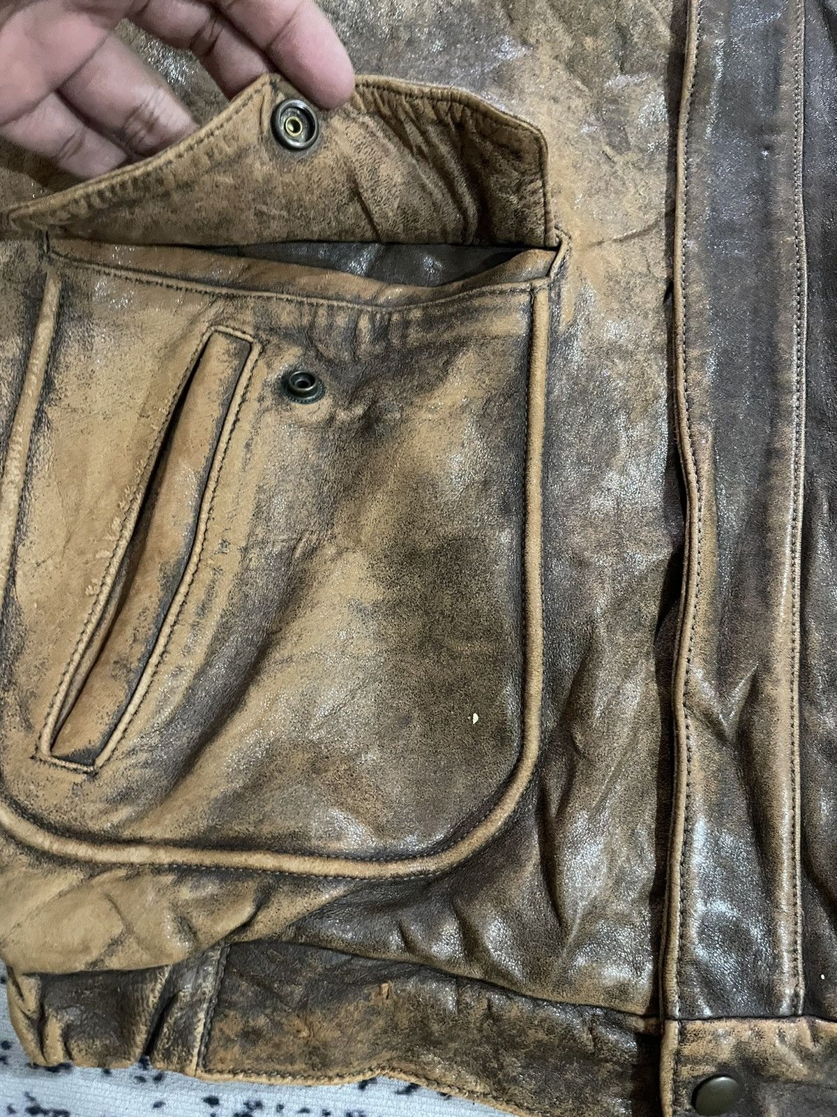 Vintage Vintage Unbrand Leather Bomber Jacket Size US L / EU 52-54 / 3 - 6 Thumbnail