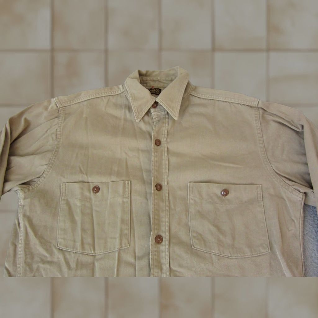 Dickies VINTAGE Dickies Shirt Mens M Brown True Adult Made USA 40s 50s Army Size US M / EU 48-50 / 2 - 1 Thumbnail