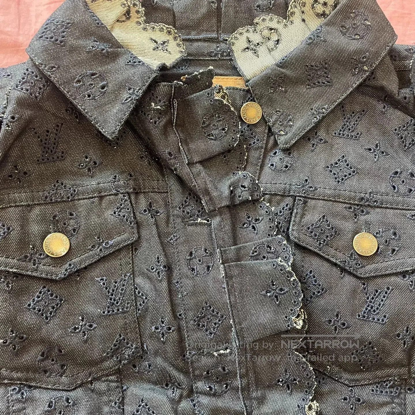 Louis Vuitton LV Denim Puffed Sleeve Hollow. Size S / US 4 / IT 40 - 4 Thumbnail