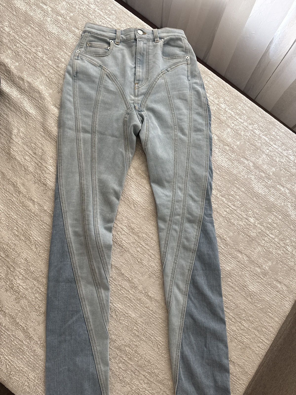 Mugler MUGLER High-Rise Panelled Skinny Jeans Size 26" / US 2 / IT 38 - 5 Thumbnail