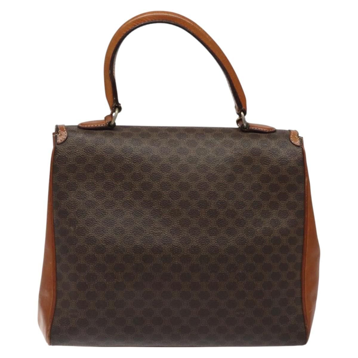 Celine CELINE Macadam Canvas Hand Bag Pvc Leather Brown Gold Size ONE SIZE - 3 Thumbnail