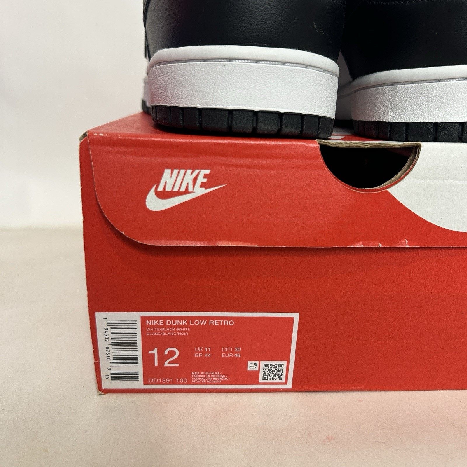 Nike Nike Dunk Low Retro “Black White/Panda” Size US 12 / EU 45 - 5 Thumbnail