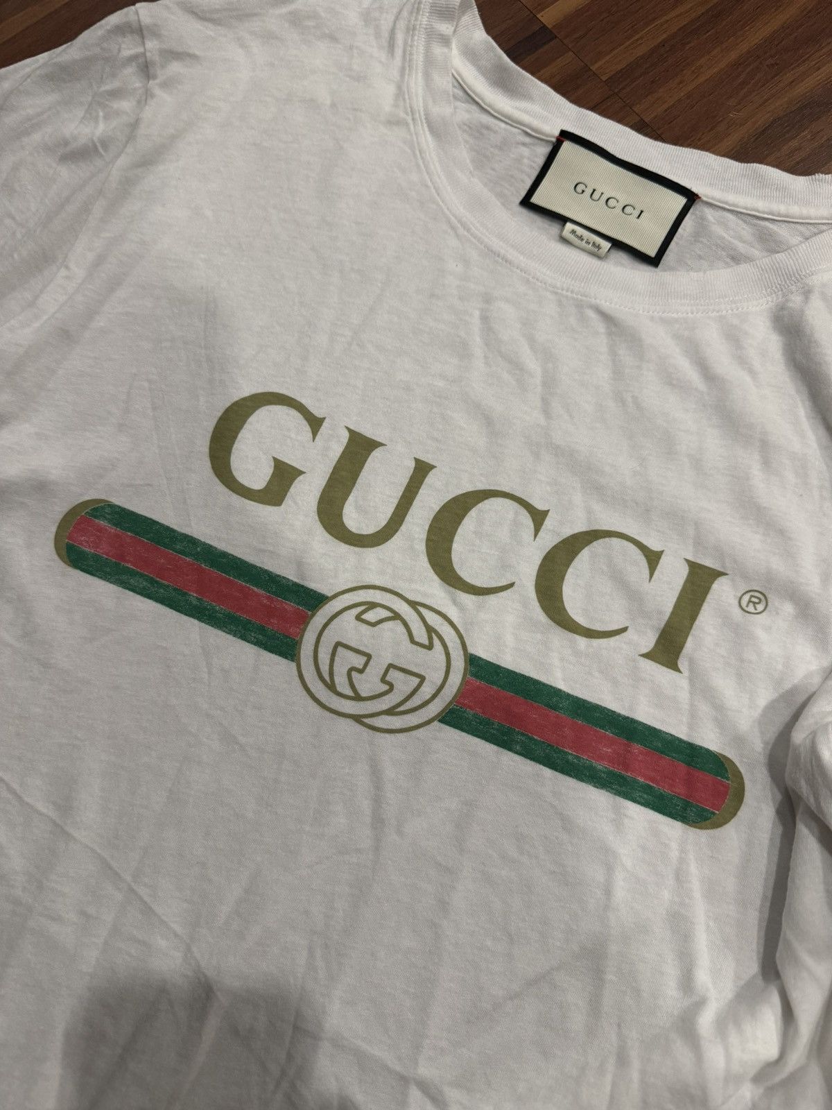 Gucci Gucci Washed Jersey Oversize T-Shirt 'White' Size US L / EU 52-54 / 3 - 6 Thumbnail