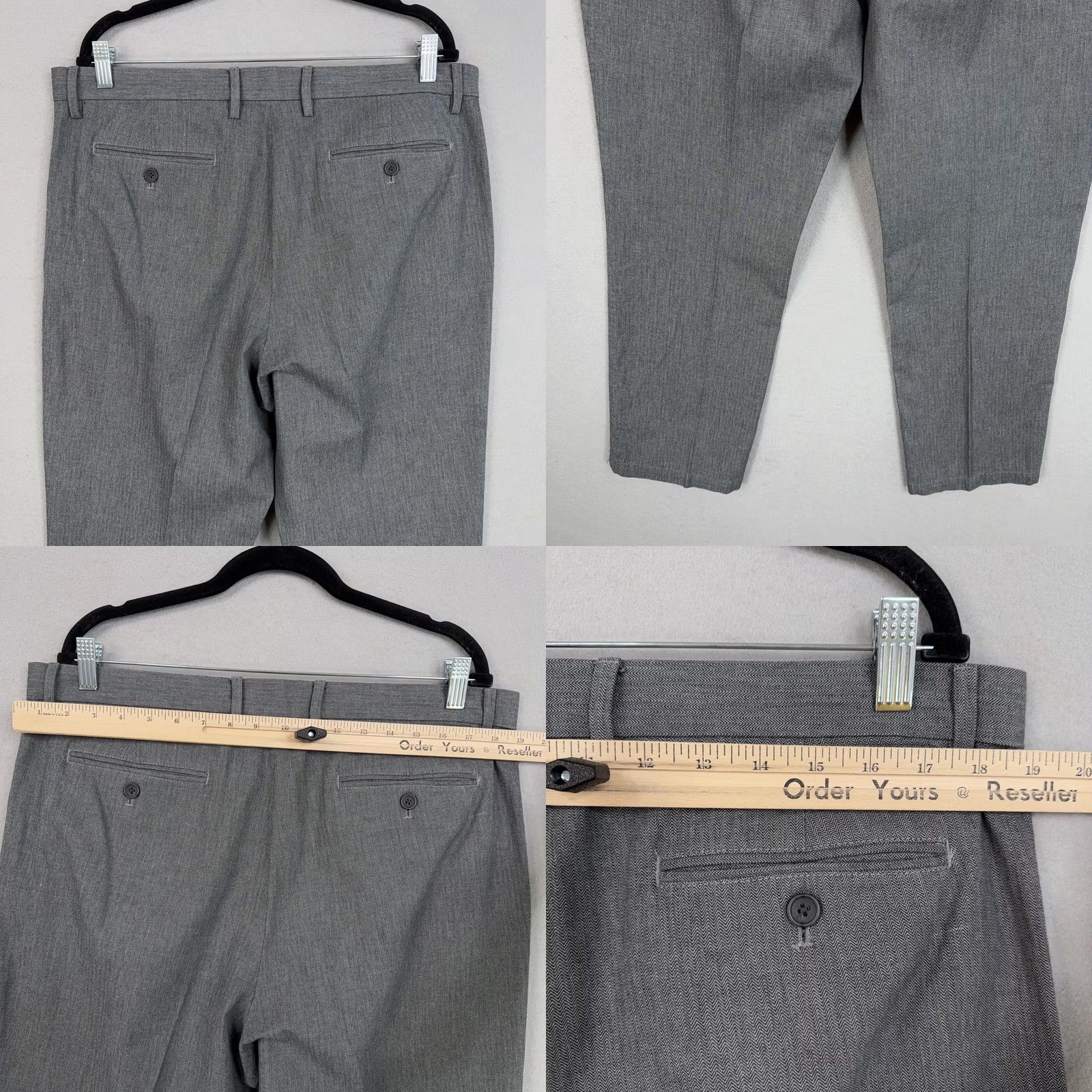 Banana Republic Banana Republic Mens Dress Pants 36x32 Grey Herringbone Kentfield – Business Casual Size US 36 / EU 52 - 8 Thumbnail