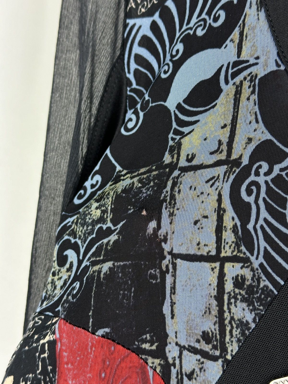 Designer × Japanese Brand Save The Queen Samurai Print Japanese Style Mesh Top Blouses Size XL / US 12-14 / IT 48-50 - 7 Thumbnail