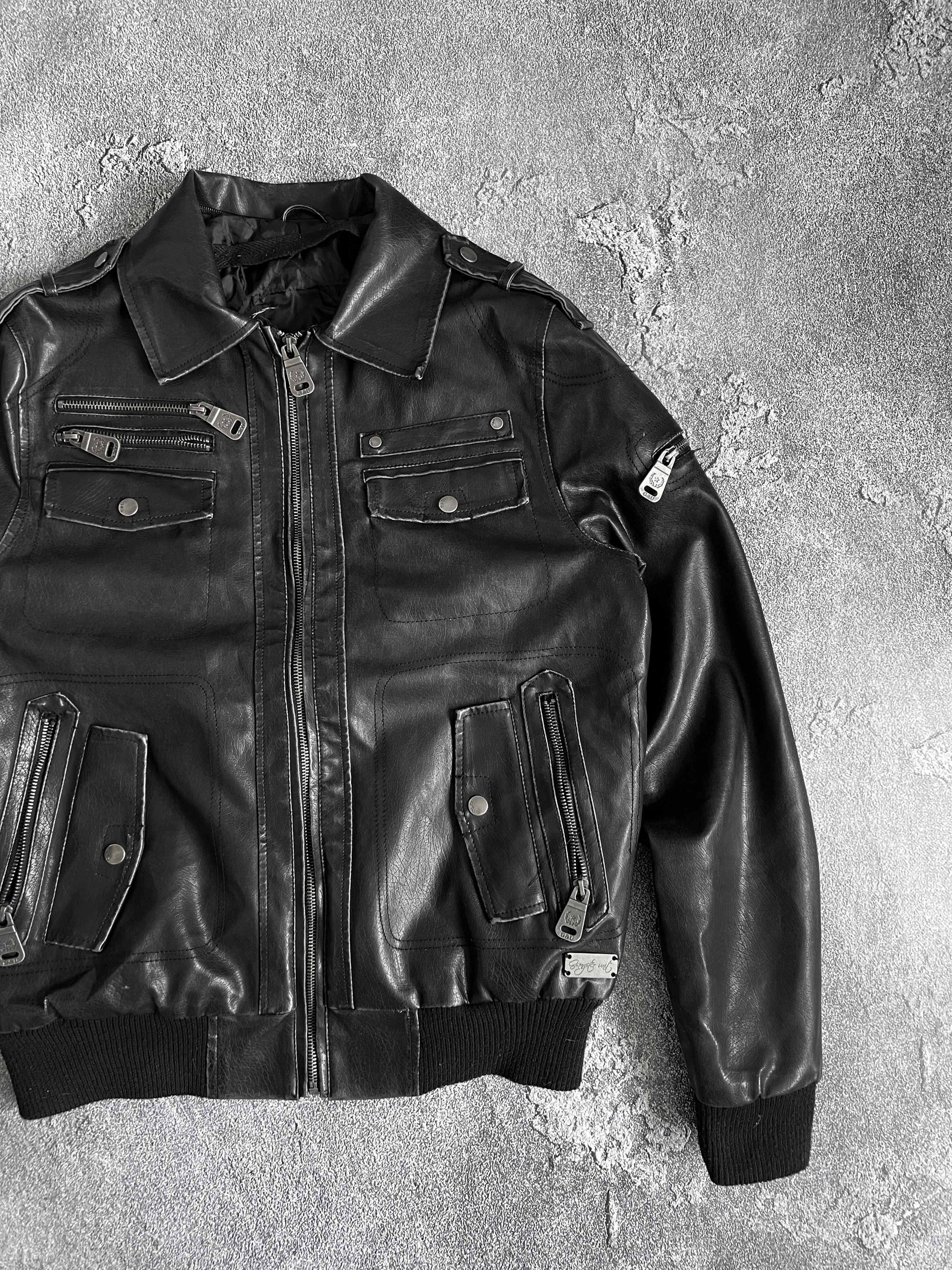 Vintage Leather jacket bomber y2k grunge Size US S / EU 44-46 / 1 - 3 Thumbnail