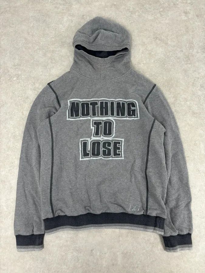 Dolce & Gabbana 2000s Dolce & Gabbana Grey Embroidered Nothing to Lose Hoodie Size US M / EU 48-50 / 2 - 1 Thumbnail
