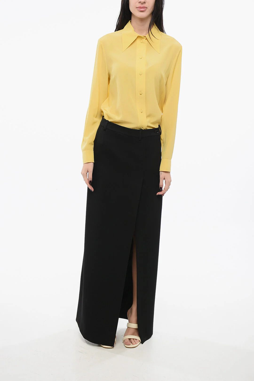 Balenciaga og1mm0326 Straight Wool Skirt in Black Size 26" / US 2 / IT 38 - 4 Thumbnail