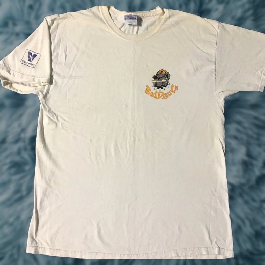 CO VINTAGE Bad Dogs Hot Dog Co Shirt Mens L White Distressed Grunge Punk 90s Snack Food Graphic Tee Size US L / EU 52-54 / 3 - 1 Thumbnail