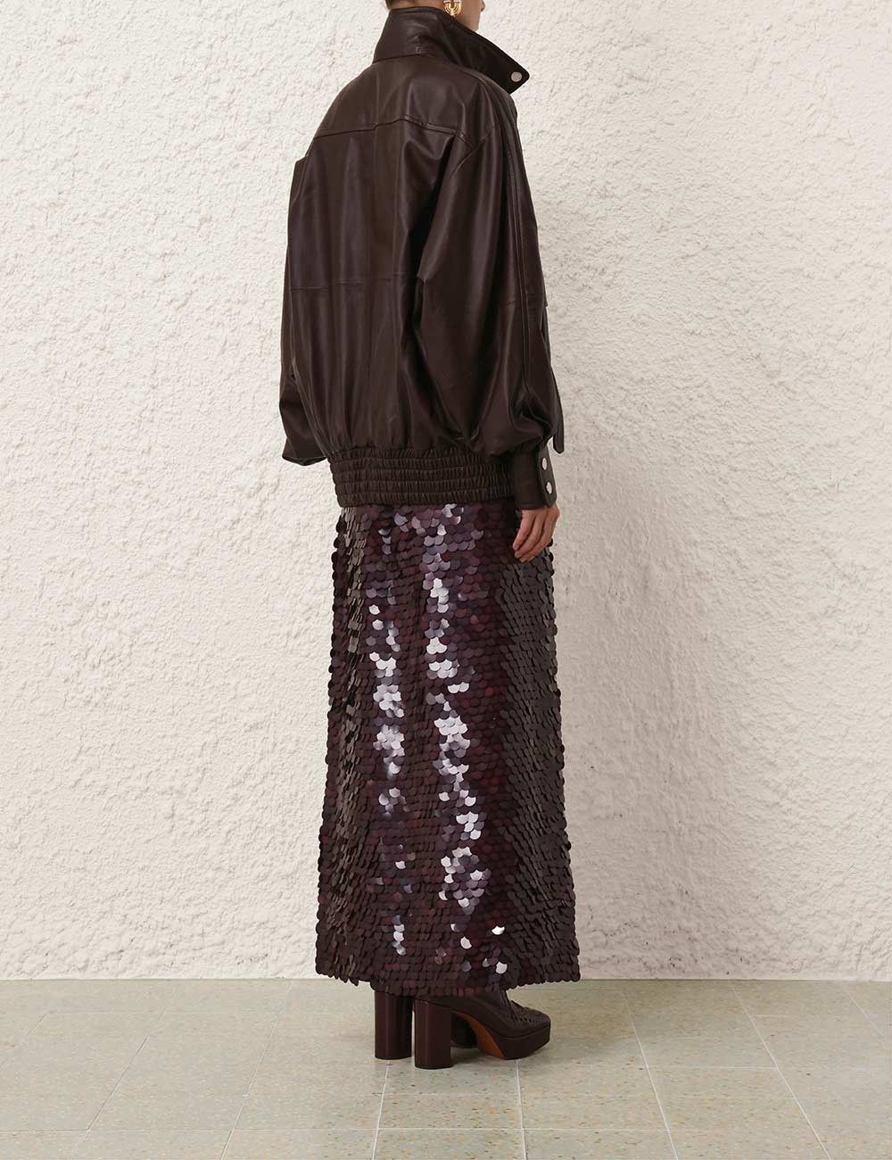 Zimmermann oc11z0725 Illustration Leather Jacket in Brown Size S / US 4 / IT 40 - 4 Thumbnail