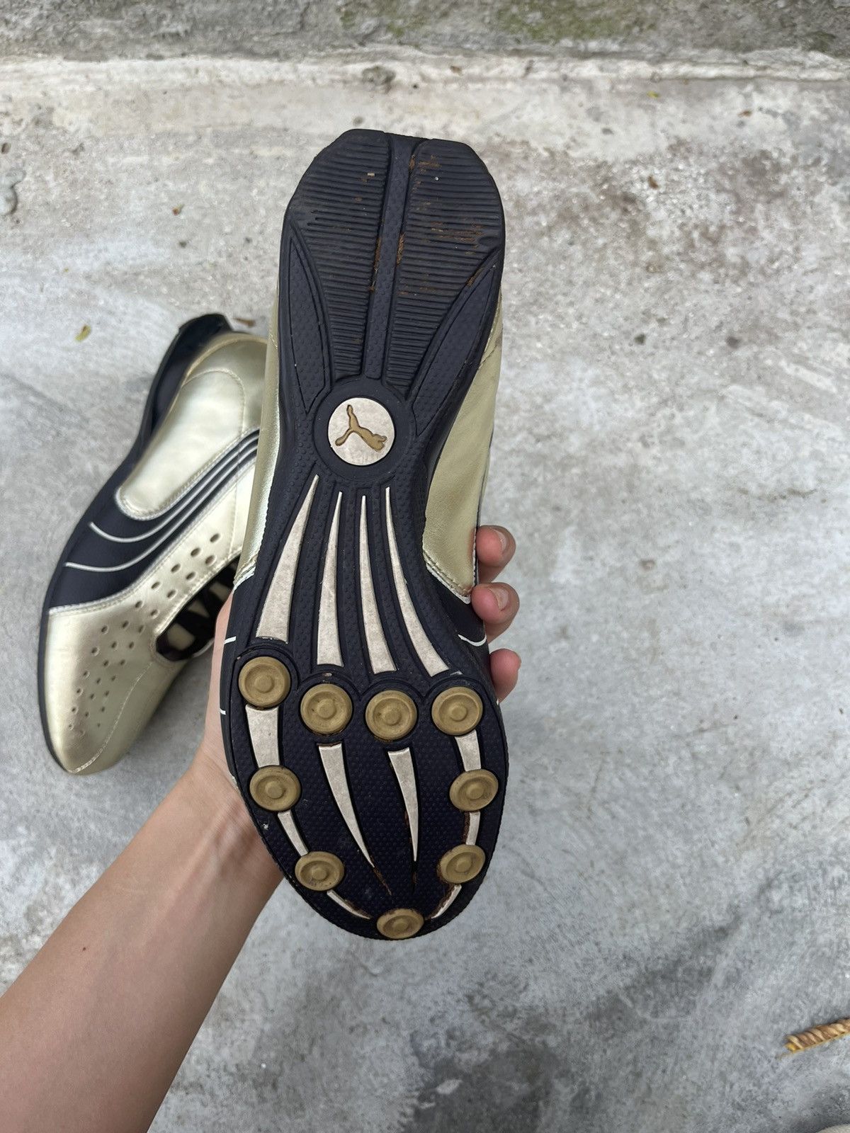 Japanese Brand × Puma × Vintage Vintage 00’s Puma Y2K “Gold” Japanese Sneakers Size US 6 / IT 36 - 3 Thumbnail