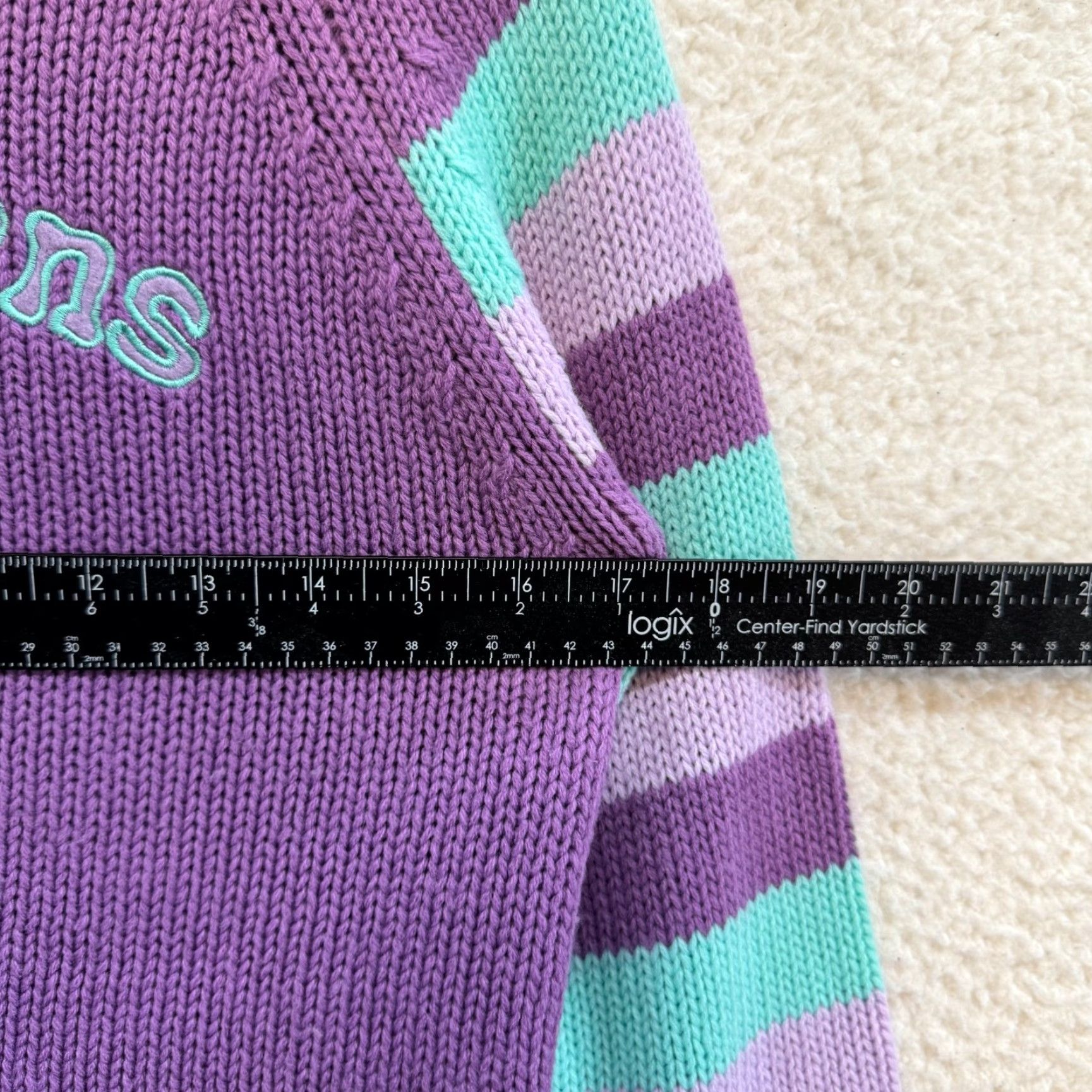 Etro VINTAGE Y2K Mudd Turtleneck Sweater XS Purple Stripe Knit Kidcore Retro Shirt Womens Girls Size XS / US 0-2 / IT 36-38 - 4 Thumbnail