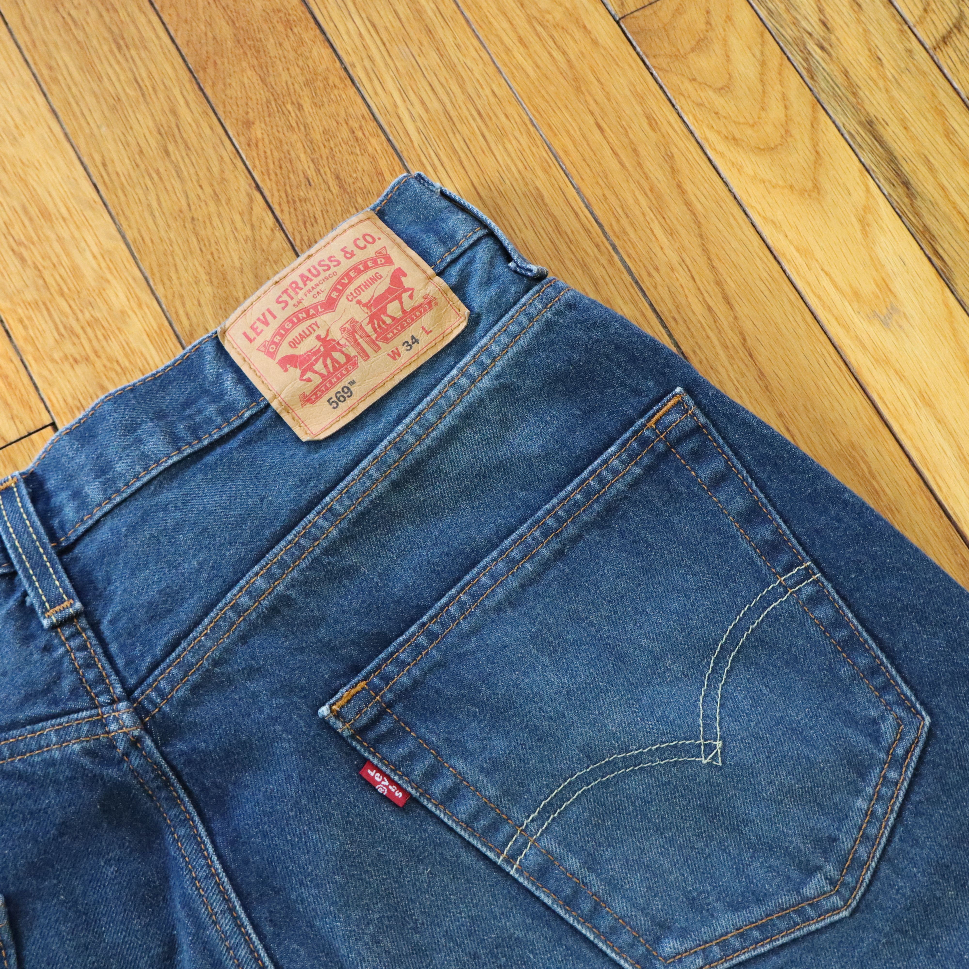 Carhartt × Dickies × Levi's Vintage Levis 569 Wide Leg Baggy Skater Denim Shorts Jorts Size US 34 / EU 50 - 6 Thumbnail