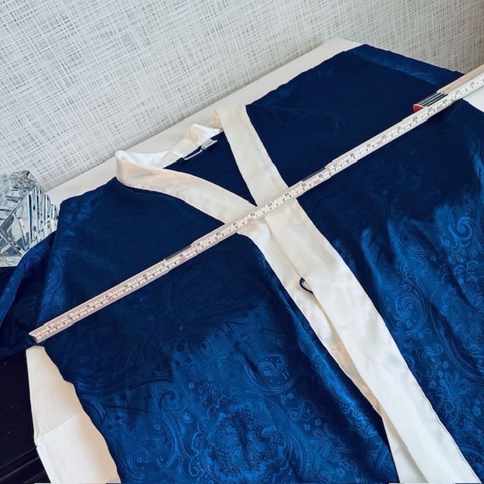 Other Sedu Robe w/Belt OSFM, Short Navy/White Polyester Vintage Size ONE SIZE - 12 Thumbnail