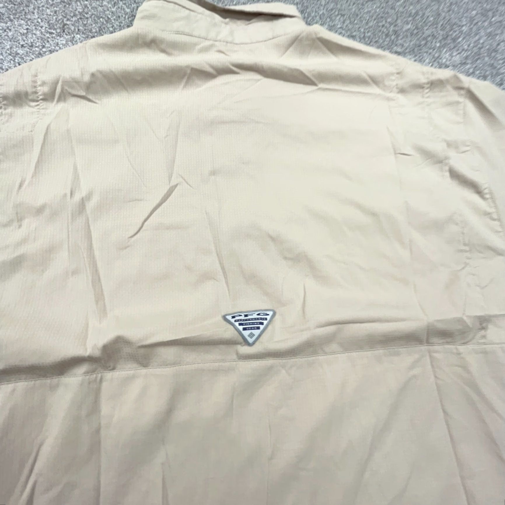 Vintage Columbia PFG Shirt Men 2XL Tan Brown Button Up Camp Outdoors Fishing Adult Long Sleeve Solid Omni-Shade Size US XXL / EU 58 / 5 - 7 Thumbnail