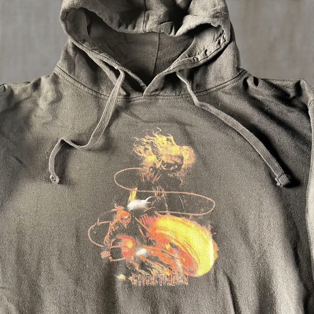 Vintage Marvel Ghost Rider Hoodie Mens Large Black Flame Skull Pullover Sweatshirt Size US L / EU 52-54 / 3 - 1 Thumbnail