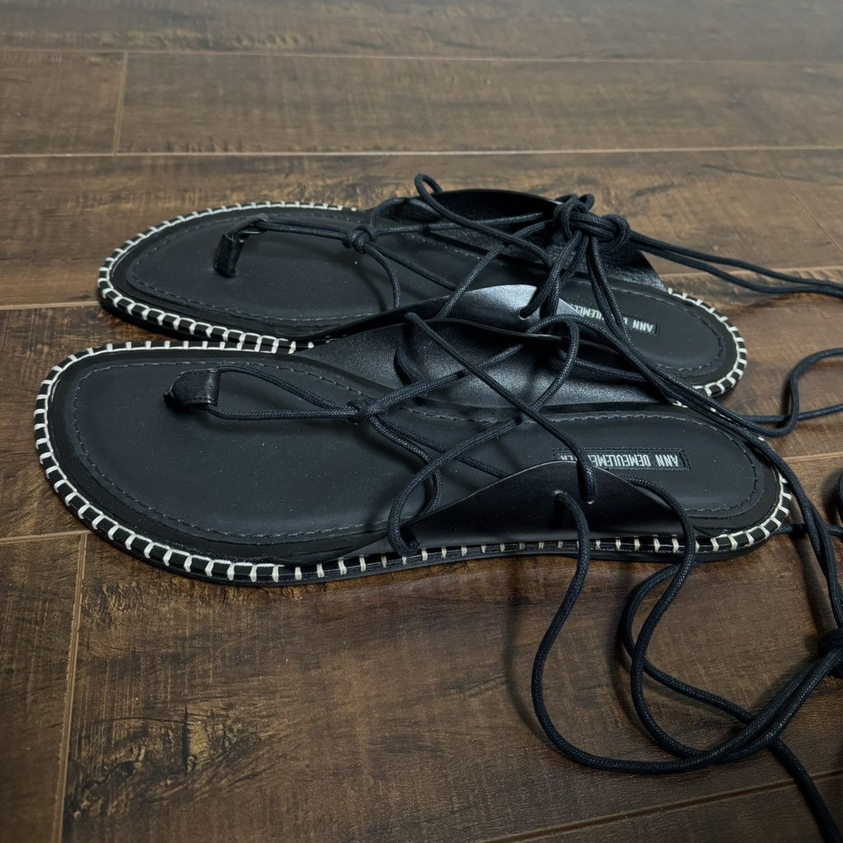 Ann Demeulemeester Ann demeulemeester lace up t-strap sandal Size US 12 / EU 45 - 2 Thumbnail