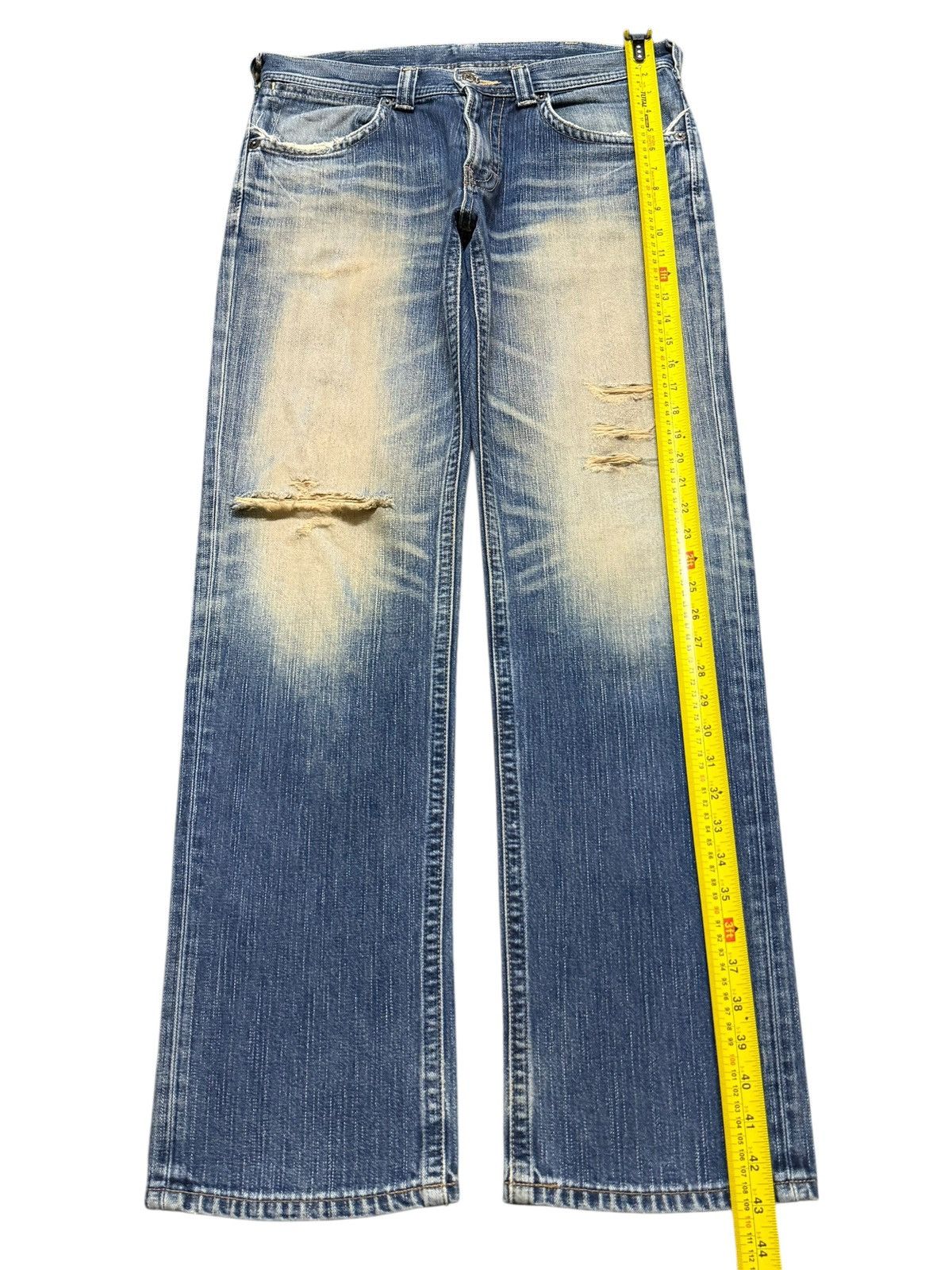 Wrangler Vtg Y2K Wrangler Mud Wash Faded Whisker Distress Straight Size US 33 - 10 Thumbnail