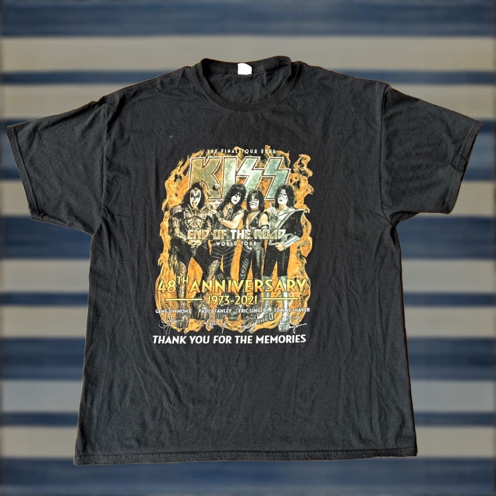 Fruit Of The Loom KISS End Of The Road World Tour Band Concert T-Shirt XL Double Sided Size US XL / EU 56 / 4 - 1 Thumbnail