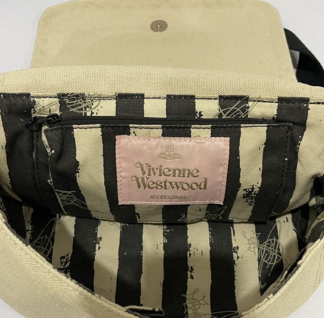 Vivienne Westwood Vivien Westwood Beige Canvas Crossbody Bag Size ONE SIZE - 6 Thumbnail