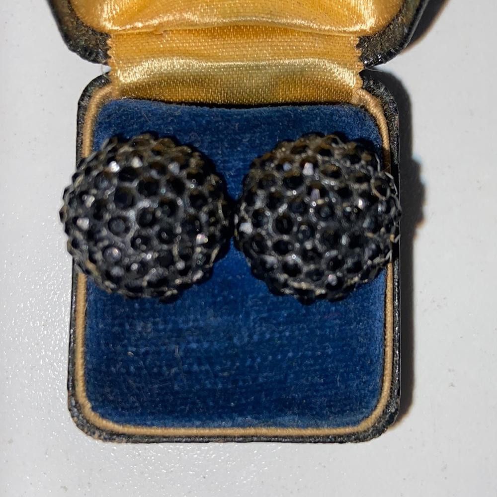 Designer Oversized Black Rhinestone Earrings Size ONE SIZE - 1 Thumbnail