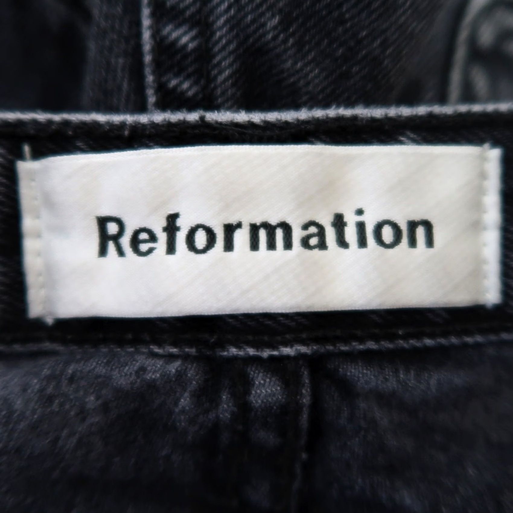 Reformation Reformation Black Denim High Rise Jean Cut-Off Shorts 23 Womens Summer 23 Denim Cotton Casual Size 40" / US 18 - 3 Thumbnail